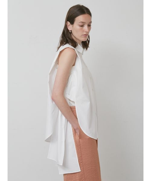 styling/（スタイリング）の「サイドリボンノースリーブシャツ（シャツ/ブラウス・レディース・ホワイト/イエロー/ブラック/ブルー・F）」の8枚目の写真