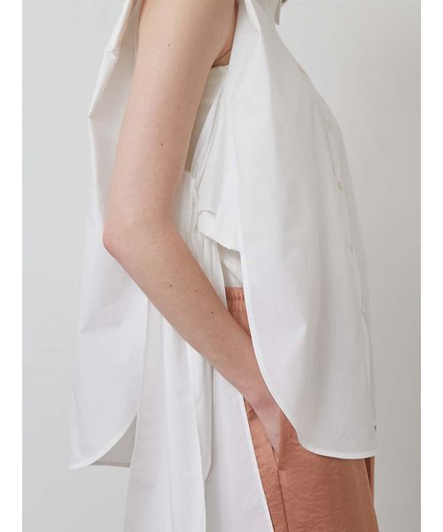 styling/（スタイリング）の「サイドリボンノースリーブシャツ（シャツ/ブラウス・レディース・ホワイト/イエロー/ブラック/ブルー・F）」の10枚目の写真