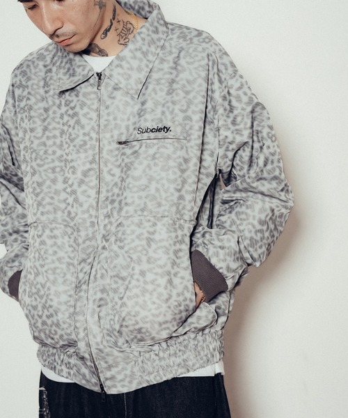 Subciety（サブサエティ）の「Leopard nylon blouson（ブルゾン・メンズ・グレー/ベージュ/ブラック・X-LARGE/SMALL/MEDIUM/LARGE）」の2枚目の写真