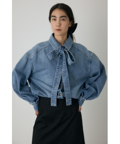 crie conforto（クリーコンフォルト）の「ボウタイデニムシャツ 冬服