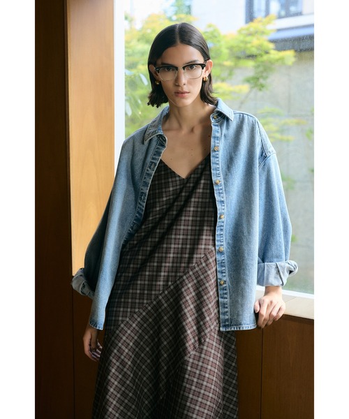 新品未使用タグ付き　クリーンコンフォルト ボウタイデニムシャツ　2WAY リボン ボウタイデニムシャツ 秋服 / 冬服 / 2WAY / リボン（シャツ