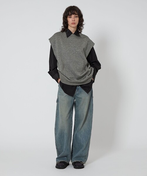 ASTRAET（アストラット）の「＜ASTRAET＞ラメ ウラケ ノースリーブスウェット UNISEX（スウェット・レディース・ダークグレー/ライトグレー・FREE）」の4枚目の写真