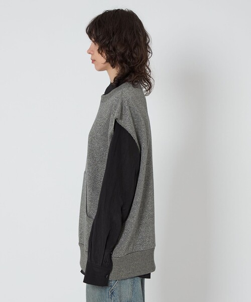 ASTRAET＞ラメ ウラケ ノースリーブスウェット UNISEX