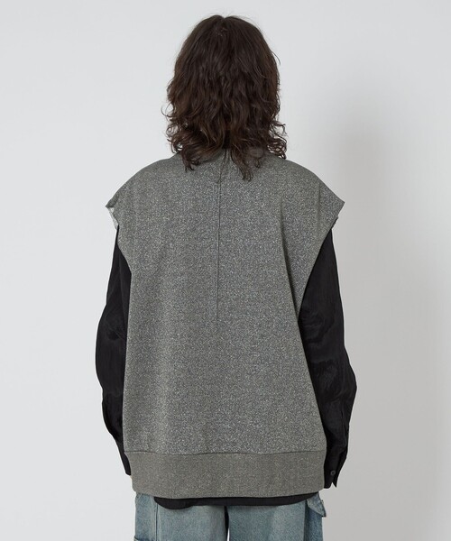 ASTRAET＞ラメ ウラケ ノースリーブスウェット UNISEX