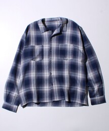 GLOSTER | 【残暑にも快適なさらっとシャツ】ワッフルチェック ロングスリーブシャツ オンブレチェック(シャツ/ブラウス)