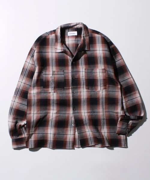 GLOSTER(グロスター)の「【残暑にも快適なさらっとシャツ】ワッフルチェック ロングスリーブシャツ オンブレチェック(シャツ/ブラウス・メンズ・アイボリー/カーキ/ネイビー/ブラック・M/L)」の1枚目の写真