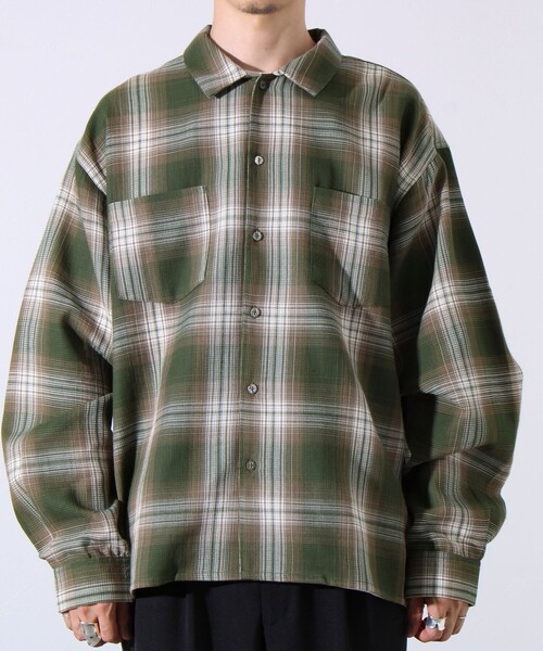 GLOSTER(グロスター)の「【残暑にも快適なさらっとシャツ】ワッフルチェック ロングスリーブシャツ オンブレチェック(シャツ/ブラウス・メンズ・アイボリー/カーキ/ネイビー/ブラック・M/L)」の20枚目の写真