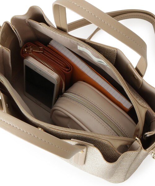 SHOO・LA・RUE(シューラルー)の「【2WAY】キャンバス風合皮トート(トートバッグ・レディース・ベージュ系4/ブラック系4/ブラウン系5・00)」の8枚目の写真