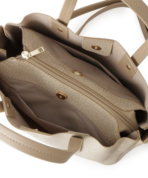 SHOO・LA・RUE(シューラルー)の「【2WAY】キャンバス風合皮トート(トートバッグ・レディース・ベージュ系4/ブラック系4/ブラウン系5・00)」の9枚目の写真