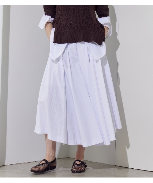 LE CIEL BLEU（ルシェルブルー）の「タフタミディスカート / Taffeta Midi Skirt（スカート・レディース・ブラック/オフホワイト/ネイビー・34/36/38）」の12枚目の写真
