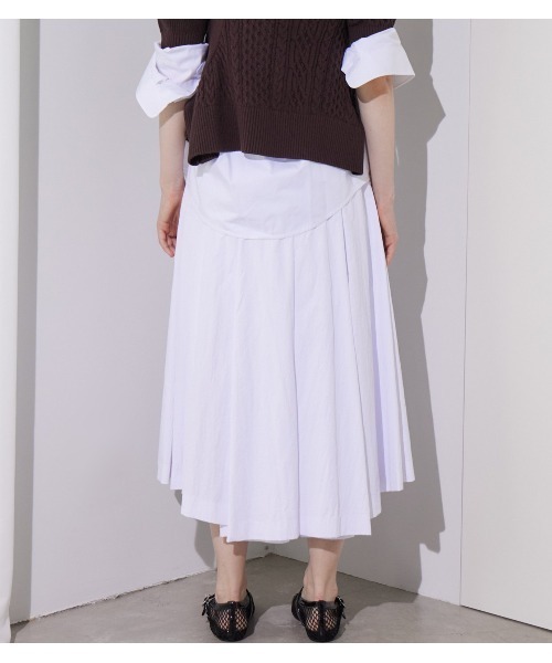 LE CIEL BLEU（ルシェルブルー）の「タフタミディスカート / Taffeta Midi Skirt（スカート・レディース・ブラック/オフホワイト/ネイビー・34/36/38）」の16枚目の写真