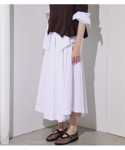 LE CIEL BLEU（ルシェルブルー）の「タフタミディスカート / Taffeta Midi Skirt（スカート・レディース・ブラック/オフホワイト/ネイビー・34/36/38）」の13枚目の写真