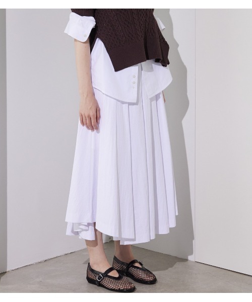 LE CIEL BLEU（ルシェルブルー）の「タフタミディスカート / Taffeta Midi Skirt（スカート・レディース・ブラック/オフホワイト/ネイビー・34/36/38）」の14枚目の写真