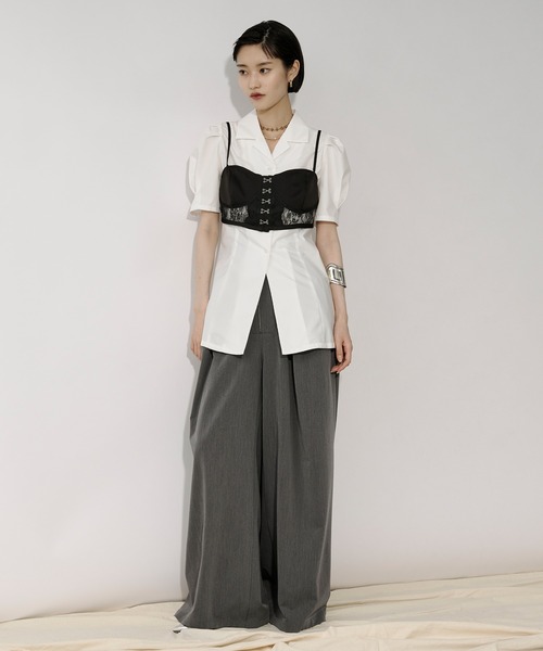 Ezick(エジック)の「2way corset リングジップワイドパンツ(スラックス・レディース・グレー/ブラック・SMALL/MEDIUM)」の10枚目の写真