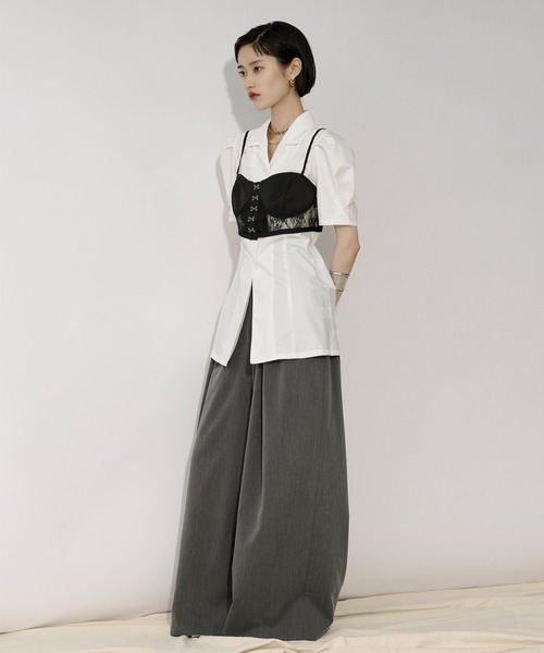 Ezick(エジック)の「2way corset リングジップワイドパンツ(スラックス・レディース・グレー/ブラック・SMALL/MEDIUM)」の12枚目の写真