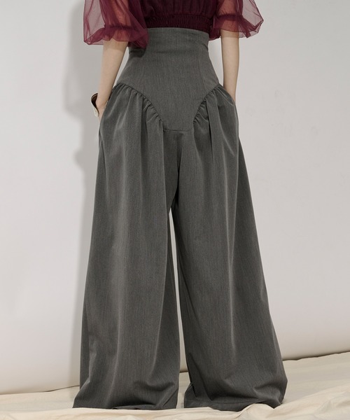 Ezick(エジック)の「2way corset リングジップワイドパンツ(スラックス・レディース・グレー/ブラック・SMALL/MEDIUM)」の4枚目の写真