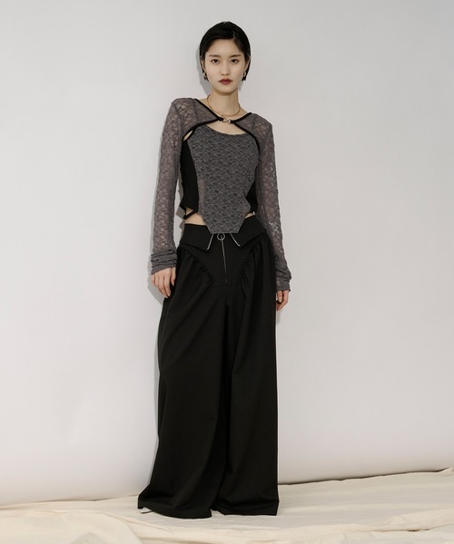 Ezick(エジック)の「2way corset リングジップワイドパンツ(スラックス・レディース・グレー/ブラック・SMALL/MEDIUM)」の20枚目の写真