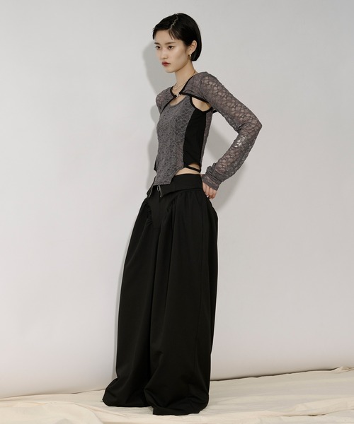 Ezick(エジック)の「2way corset リングジップワイドパンツ(スラックス・レディース・グレー/ブラック・SMALL/MEDIUM)」の21枚目の写真