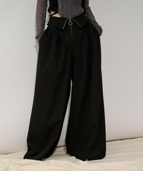 Ezick(エジック)の「2way corset リングジップワイドパンツ(スラックス・レディース・グレー/ブラック・SMALL/MEDIUM)」の18枚目の写真