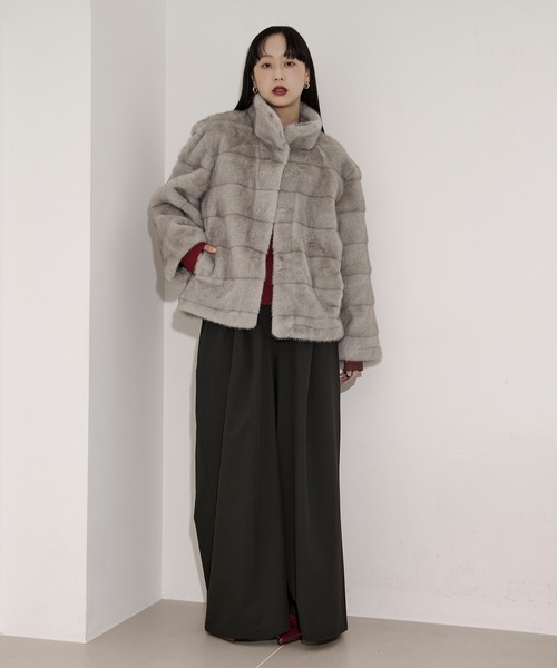 Ezick(エジック)の「2way corset リングジップワイドパンツ(スラックス・レディース・グレー/ブラック・SMALL/MEDIUM)」の13枚目の写真
