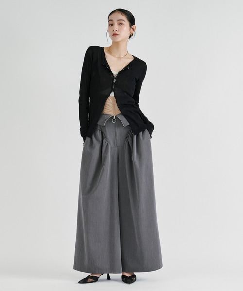 Ezick(エジック)の「2way corset リングジップワイドパンツ(スラックス・レディース・グレー/ブラック・SMALL/MEDIUM)」の18枚目の写真