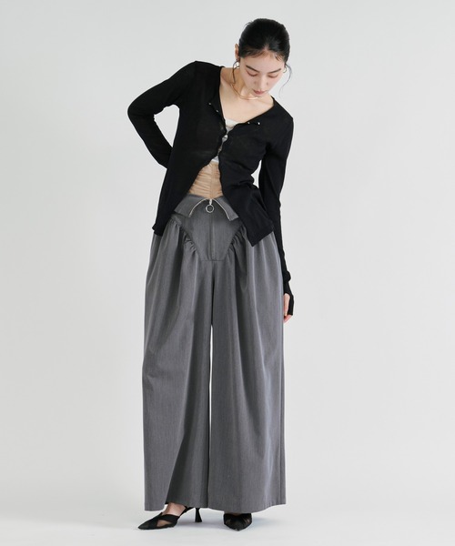 Ezick(エジック)の「2way corset リングジップワイドパンツ(スラックス・レディース・グレー/ブラック・SMALL/MEDIUM)」の19枚目の写真