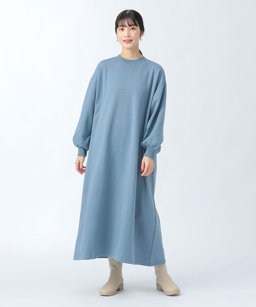 BEAMS HEART（ビームスハート）の「オーバーサイズ スウェットワンピース（ワンピース・レディース・チャコールグレー/イエロー/サックスブルー・FREE）」の6枚目の写真