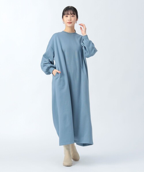BEAMS HEART（ビームスハート）の「オーバーサイズ スウェットワンピース（ワンピース・レディース・チャコールグレー/イエロー/サックスブルー・FREE）」の7枚目の写真