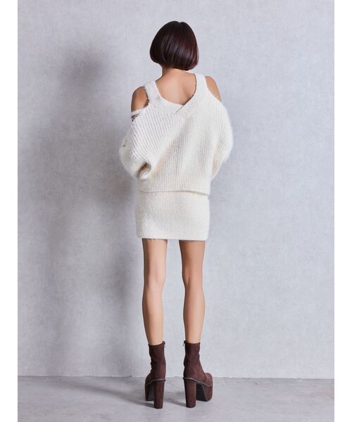 セール】レースアップシャギーニットトップス（ニット/セーター