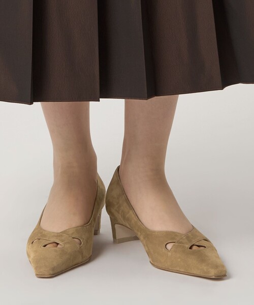 ODETTE E ODILE（オデットエオディール）の「ナロースクエアクロス パンプス40↓↑（パンプス・レディース・ブラック/ブラウン系/ベージュ・23cm/24.5cm/22.5cm/24cm/25cm/22cm/23.5cm）」の6枚目の写真