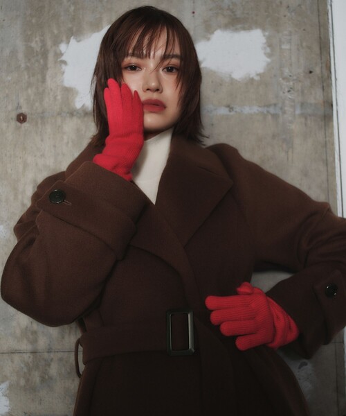 EMMEL REFINES＞EM ベルテッド フレア ロングコート（チェスター