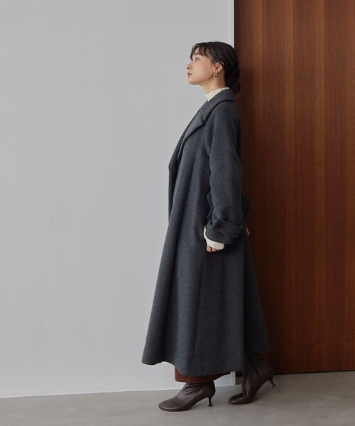 EMMEL REFINES＞EM ベルテッド フレア ロングコート（チェスター