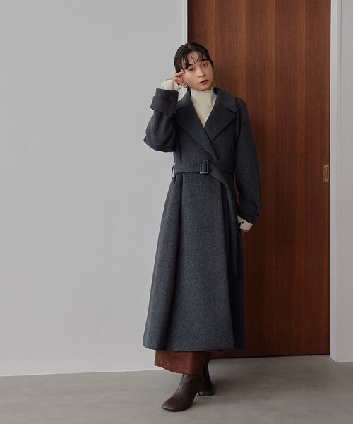 エメルリファインズ ベルテッド フレア ロングコート 女優コート EMMEL REFINES（エメルリファインズ）の「＜EMMEL REFINES＞EM
