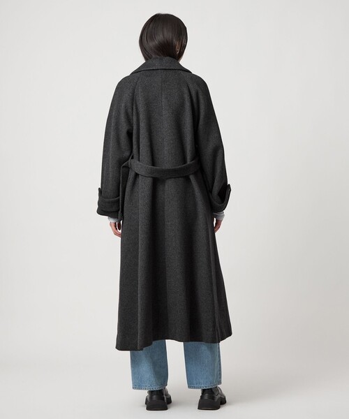 美品✨EMMEL REFINES　EM ベルテッドフレアロングコート　M　グレー EMMEL REFINES＞EM ベルテッド フレア ロングコート（チェスターコート