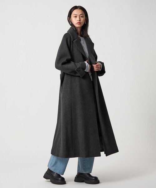 EMMEL REFINES＞EM ベルテッド フレア ロングコート（チェスター
