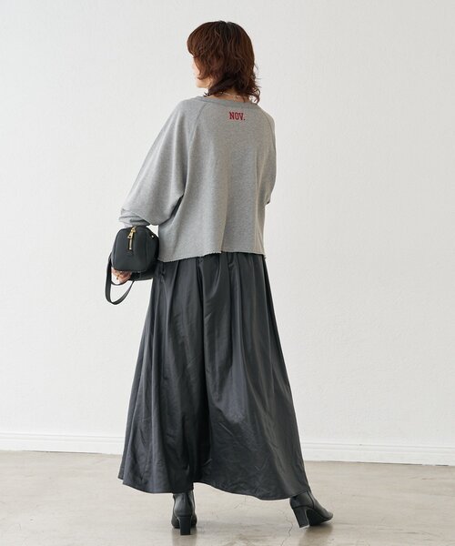 RIVE DROITE(リヴドロワ)の「【上品な光沢感】グロッシーギャザースカート(スカート・レディース・ブラック/ブラウン・38/36)」の12枚目の写真