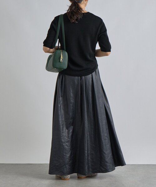 RIVE DROITE(リヴドロワ)の「【上品な光沢感】グロッシーギャザースカート(スカート・レディース・ブラック/ブラウン・38/36)」の17枚目の写真