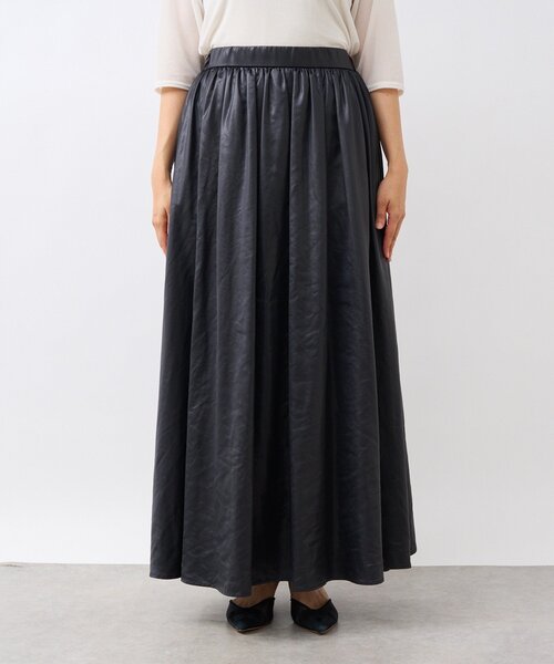 RIVE DROITE(リヴドロワ)の「【上品な光沢感】グロッシーギャザースカート(スカート・レディース・ブラック/ブラウン・38/36)」の20枚目の写真