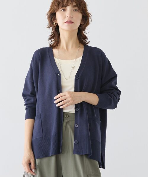 AMERICAN HOLIC(アメリカンホリック)の「バイパチVネックルーズカーディガン(カーディガン/ボレロ・レディース・ピンク/グリーン/ベージュ/ネイビー/杢グレー・M/L)」の18枚目の写真