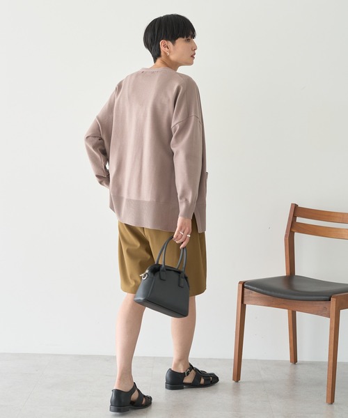 AMERICAN HOLIC(アメリカンホリック)の「バイパチVネックルーズカーディガン(カーディガン/ボレロ・レディース・ピンク/グリーン/ベージュ/ネイビー/杢グレー・M/L)」の7枚目の写真