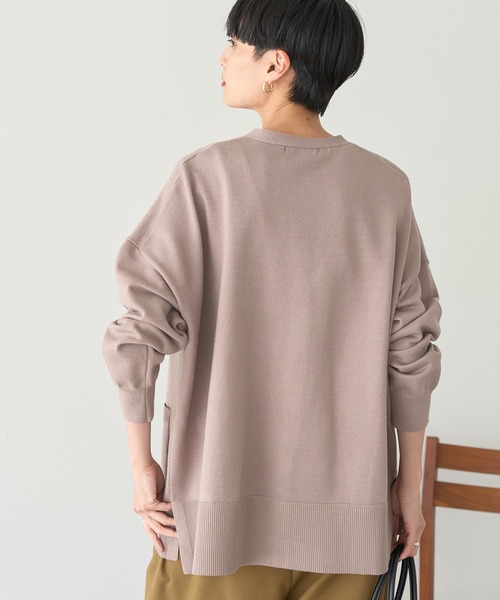 AMERICAN HOLIC(アメリカンホリック)の「バイパチVネックルーズカーディガン(カーディガン/ボレロ・レディース・ピンク/グリーン/ベージュ/ネイビー/杢グレー・M/L)」の11枚目の写真