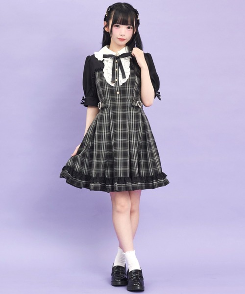 Secret Honey ハートバックル付ボレロ風長袖ワンピース ブラック ハートバックル付ボレロ風長袖ワンピース（ワンピース）｜Secret Honey