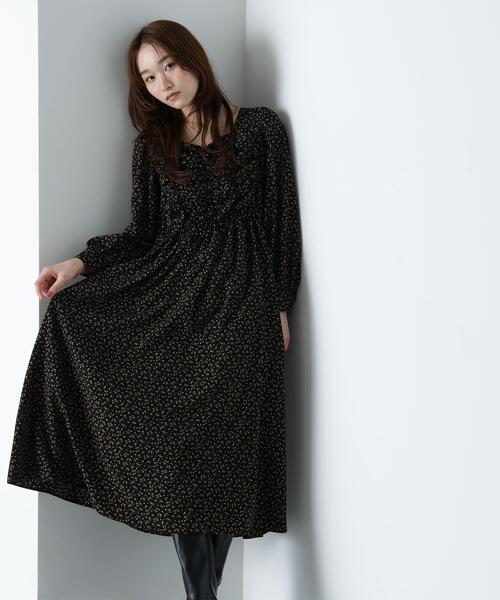 NATURAL BEAUTY BASIC(ナチュラルビューティーベーシック)の「◇ミニフラワーシャーリングワンピース(ワンピース・レディース・ブラック系その他/ブラウン系その他・MEDIUM/P/S)」の6枚目の写真