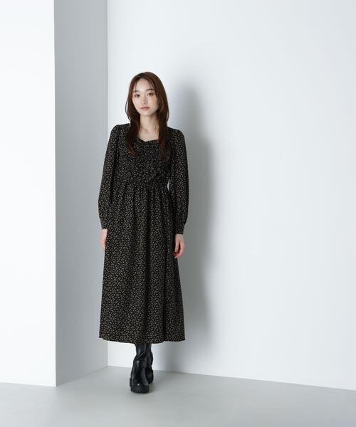 NATURAL BEAUTY BASIC(ナチュラルビューティーベーシック)の「◇ミニフラワーシャーリングワンピース(ワンピース・レディース・ブラック系その他/ブラウン系その他・MEDIUM/P/S)」の7枚目の写真
