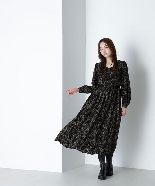 NATURAL BEAUTY BASIC(ナチュラルビューティーベーシック)の「◇ミニフラワーシャーリングワンピース(ワンピース・レディース・ブラック系その他/ブラウン系その他・MEDIUM/P/S)」の9枚目の写真