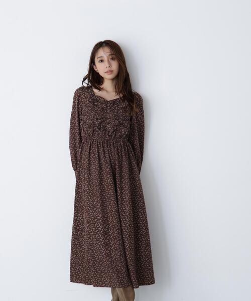 NATURAL BEAUTY BASIC(ナチュラルビューティーベーシック)の「◇ミニフラワーシャーリングワンピース(ワンピース・レディース・ブラック系その他/ブラウン系その他・MEDIUM/P/S)」の15枚目の写真