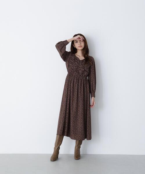 NATURAL BEAUTY BASIC(ナチュラルビューティーベーシック)の「◇ミニフラワーシャーリングワンピース(ワンピース・レディース・ブラック系その他/ブラウン系その他・MEDIUM/P/S)」の18枚目の写真