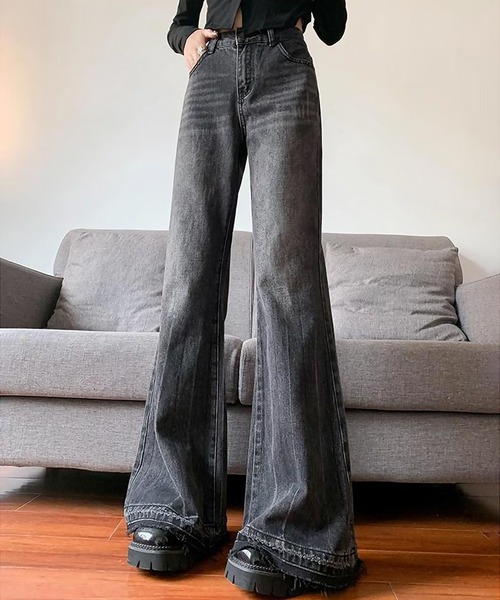 blackdia ocean（ブラックダイヤオーシャン）の「blackdia ocean フレア レトロデニムパンツ（デニムパンツ・レディース・インディゴブルー/ブラック・MEDIUM/LARGE/X-LARGE/SMALL）」の2枚目の写真