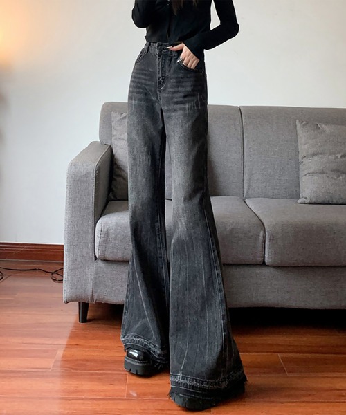 blackdia ocean（ブラックダイヤオーシャン）の「blackdia ocean フレア レトロデニムパンツ（デニムパンツ・レディース・インディゴブルー/ブラック・MEDIUM/LARGE/X-LARGE/SMALL）」の6枚目の写真