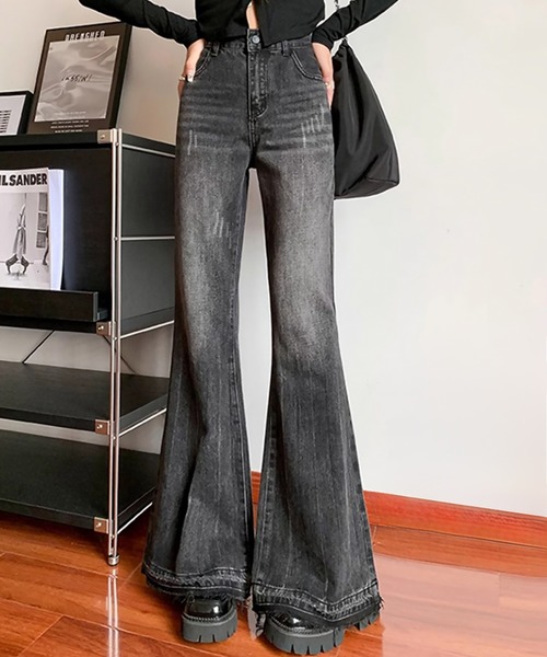 blackdia ocean（ブラックダイヤオーシャン）の「blackdia ocean フレア レトロデニムパンツ（デニムパンツ・レディース・インディゴブルー/ブラック・MEDIUM/LARGE/X-LARGE/SMALL）」の7枚目の写真